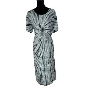 D.P Fashion Tie Dye Short Sleeve Casual Comfy Rayon Dress Large